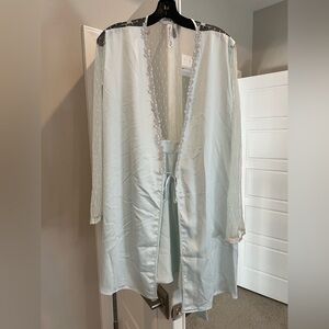 Flora Nikrooz Sheer Lace Robe in Soft Blue